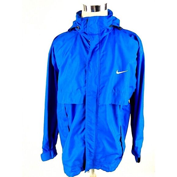 Nike White Label Vented Hoodie Full Zip Jacket L Large Blue 90s Swoosh Clima Fit - Picture 1 of 12